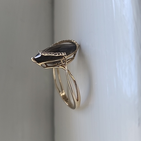 Effy size 7 14kt gold  Smokey Topaz and Diamond - Picture 2 of 4